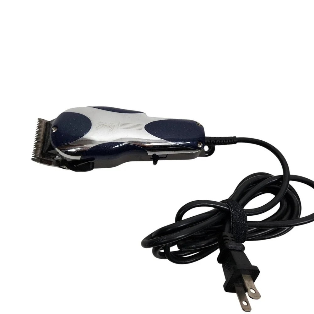 Wahl STX Hair Clipper Model STX 305G Blue Silver Adjustable Blade Corded Mens